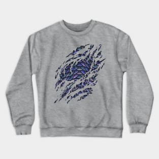 Purple Dragon Scales Ripped Crewneck Sweatshirt